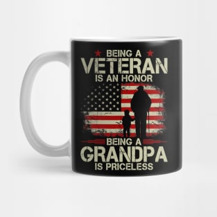 Mens Being A Veteran Is An Honor Being A Grandpa Is Priceless Mug